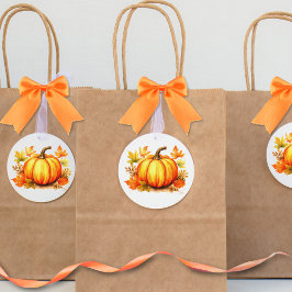 Löv för höstinställd Thanksgiving Pumpkin-korriger Gåvor Etiketter