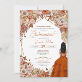 Löv för höstrak Orange - Quinceanera-inbjudan Inbjudningar