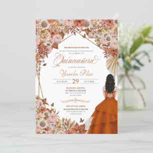 Löv för höstrak Orange - Quinceanera-inbjudan Inbjudningar