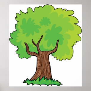 Löv för Leafy Träd Grönt Poster