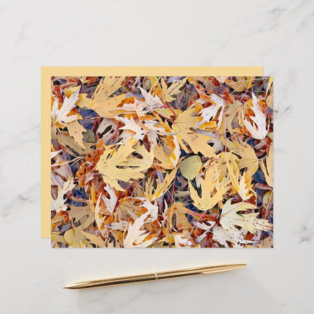 Löv för målad Gult på hösten (Fram/Back In Situ)