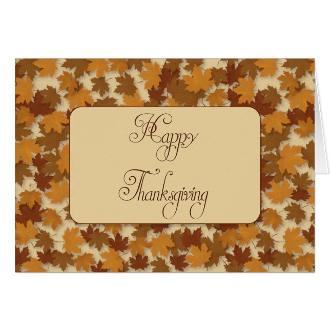 Löv för målade thanksgivingar hälsningskort (Framsidan Horizontal)