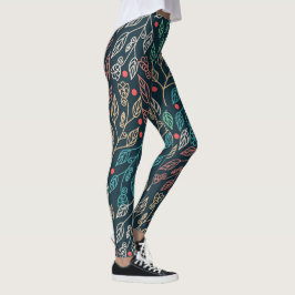 Löv för Multifärgaden mörk Leggings