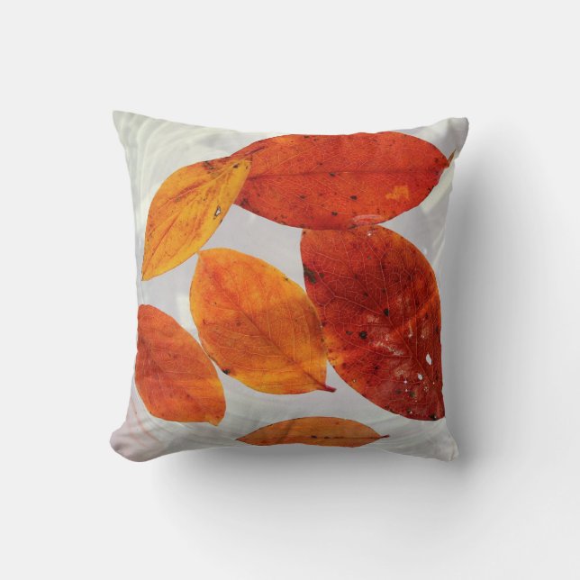 Löv för orange och Gult Kudde (Framsida)