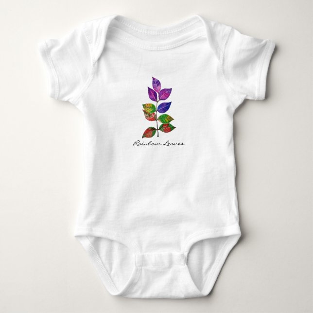 Löv för regnbåge med vattenfärg t-shirt (Framsida)