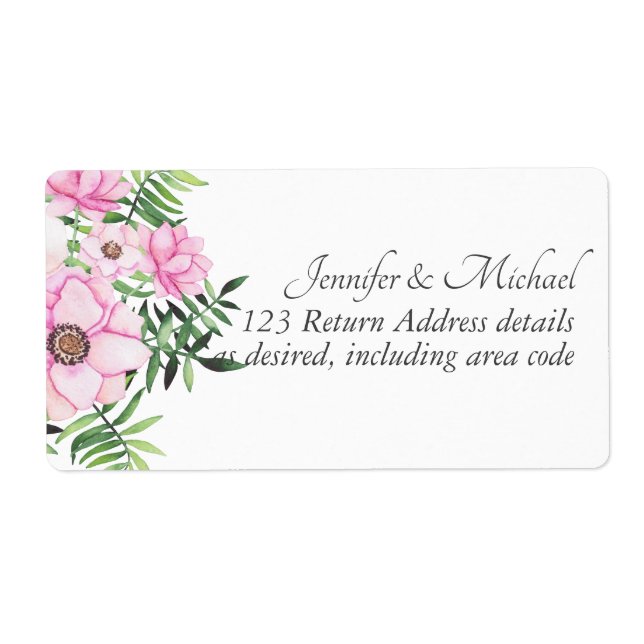 Löv för  Rosa Blommigt Sage  budget Bröllop Fraktsedel (Framsidan)