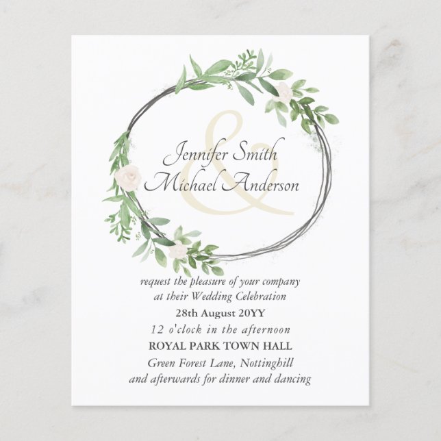 Löv för utandning av budgetBlommigt Bröllop Ampers (Framsida)