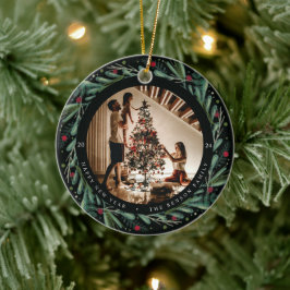 Löv för utandning under det kommande året julgransprydnad keramik