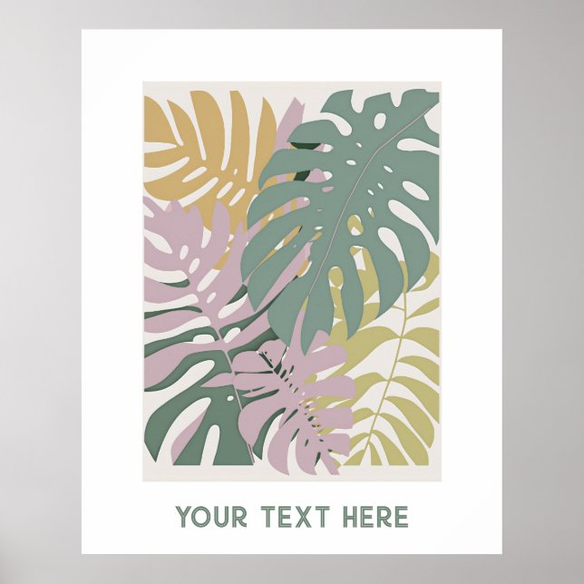 Löv från hawaiiska decor monstera | ANPASSADE Poster (Framsidan)