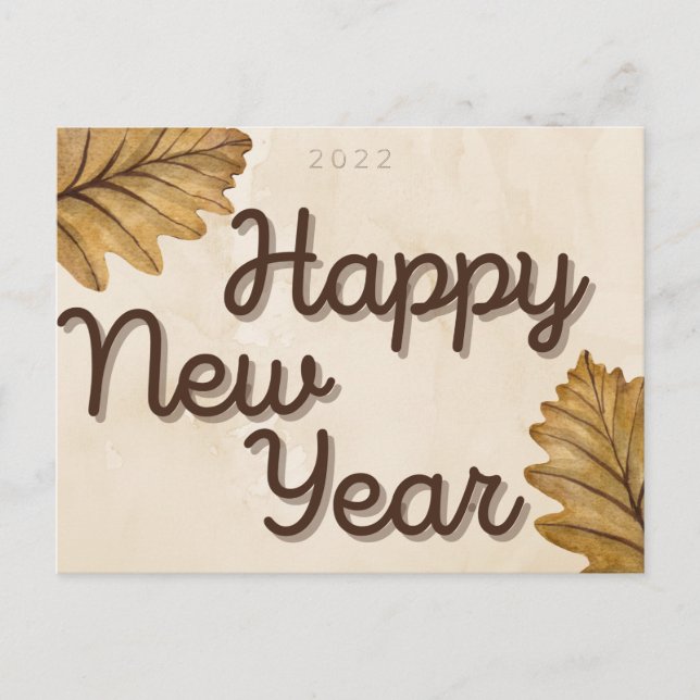 Löv Gott nytt år vykort (Framsida)