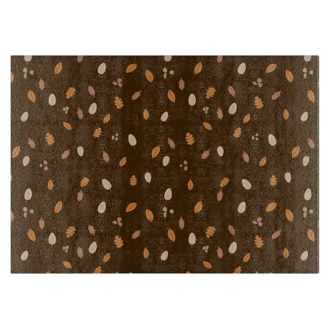 Löv & Grenar Mörk Autumn Acorns Brown Backgro (Framsidan)