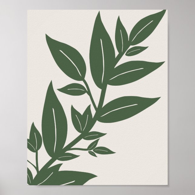 Löv Grönt Botanical Poster (Framsidan)