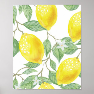 löv grönt gult citonfrukt poster