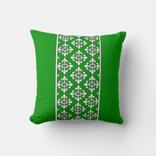 Löv Grönt med Fleur de Lis Mönster Pillow Kudde