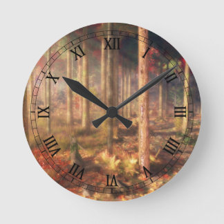 Löv Guld Clock Rund Klocka
