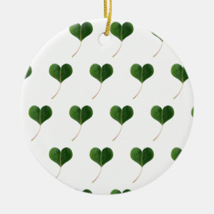Löv hjärta julgransprydnad keramik