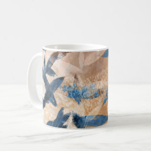 Löv i abstrakten - blått och Neutralt Kaffemugg