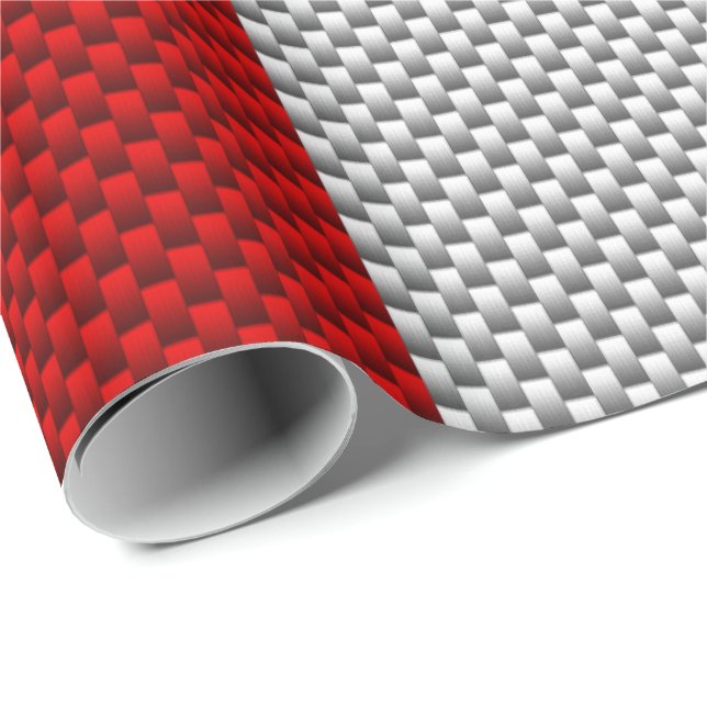 Löv i Carbon Fiber Presentpapper (Rullad Hörn)