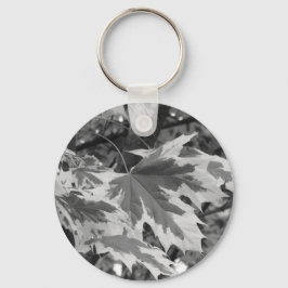Löv i svartvitt nyckelring