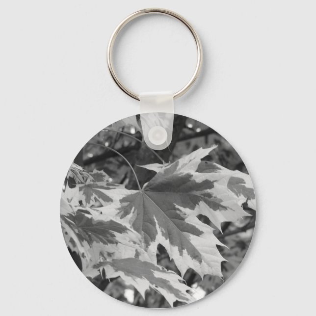 Löv i svartvitt nyckelring (Framsida)