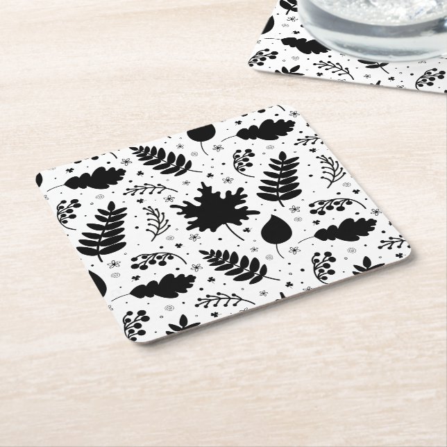 Löv Illustration Underlägg Papper Kvadrat (Vinklad)