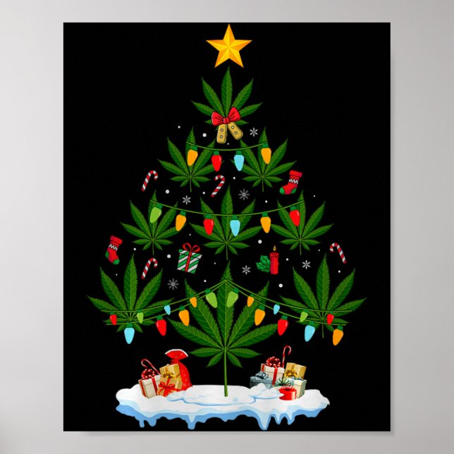 Löv Julgran Ogräs Stoner Jul Premium Tri-b Poster (Framsidan)