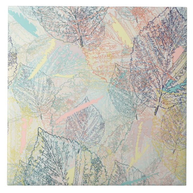 Löv. Kakelplatta (Framsidan)