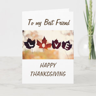 LÖV KÄRLEK VID THANKSGIVINGEN ***BÄSTA VÄNNEN*** HELGKORT
