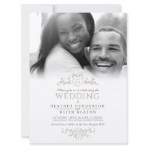 Löv konturteckning, monogrammogram efter bröllop