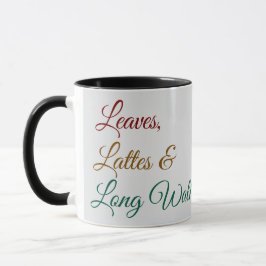 Löv, Lattes och Long Walks Mugg