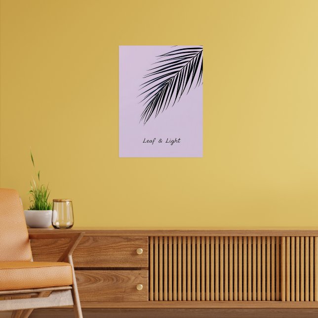 Löv & Light - minimalistisk Handflatan Löv Poster (Vardagsrum 2)