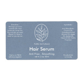 Löv Logotyp Neutralt Blue Modern Botanical Product Fraktsedel