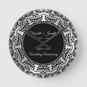 Löv Mandala 25-årsjubileum Rund Klocka