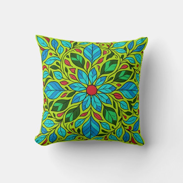 Löv Mandala Design  Kudde (Framsida)