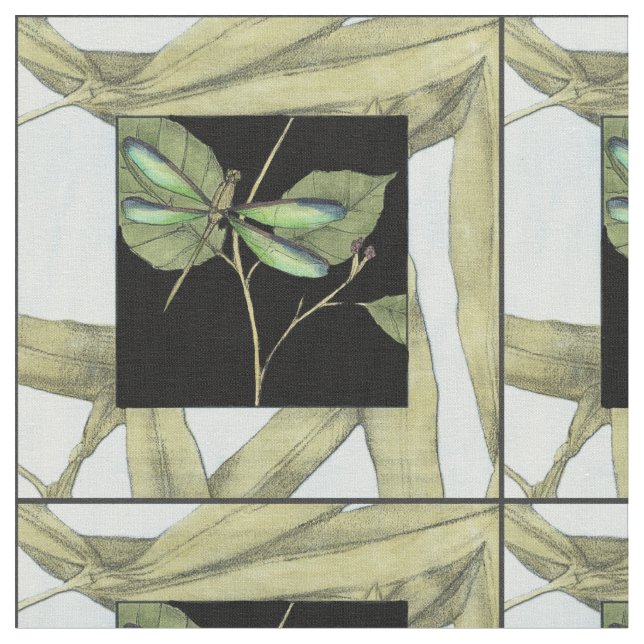 Löv med Dragonfly Inset av Jennifer Goldberger Tyg (Närbild)