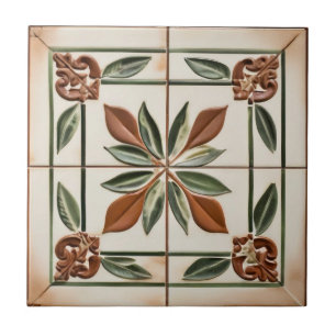 Löv med Terracotta och Elfenbenskusten Färg Tuscan Kakelplatta