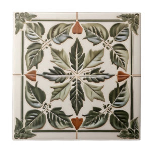 Löv med Terracotta och Elfenbenskusten Färg Tuscan Kakelplatta
