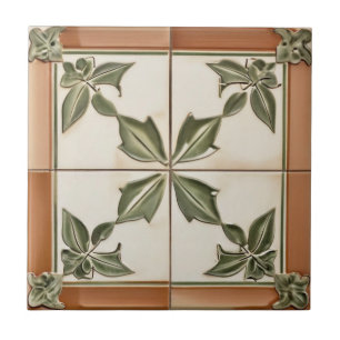 Löv med Terracotta och Elfenbenskusten Färg Tuscan Kakelplatta