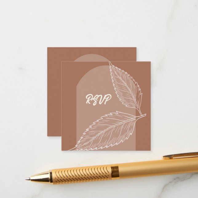 Löv Mocha Bröllop QR-höljeskort Tilläggskort (Fram/Back In Situ)