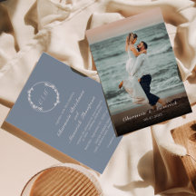 Löv Monogram Dusty Blue Photo Bröllop