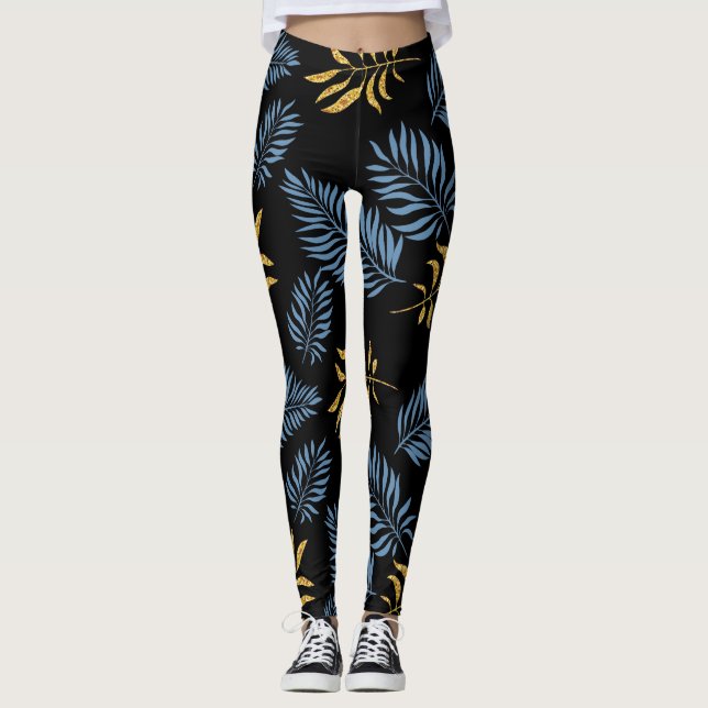 Löv Mönster 17 Leggings (Framsida)