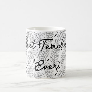 Löv mönster Best Teacher någonsin Kaffemugg