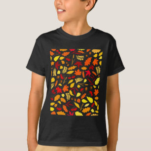 Löv Mönster Fall Design Acorns Wheat T Shirt