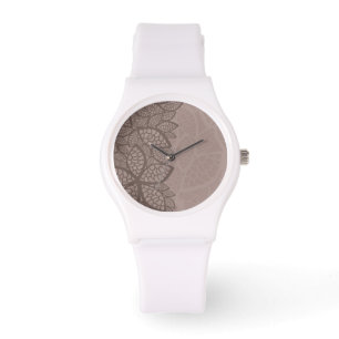 Löv mönster gräns och bakgrund armbandsur