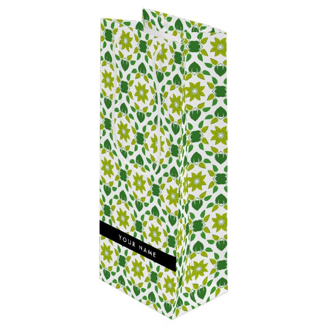 Löv Mönster, Grönt Löv, ditt namn (Framsidan Vinklad)