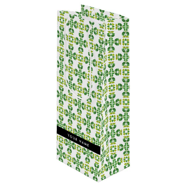 Löv Mönster, Grönt Löv, ditt namn (Framsidan Vinklad)