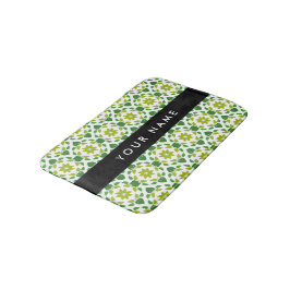 Löv Mönster, Grönt Löv, ditt namn Badrumsmatta