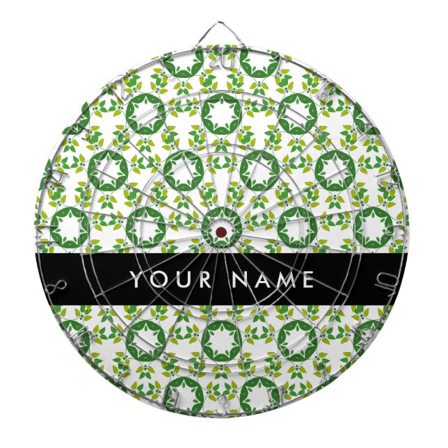 Löv Mönster, Grönt Löv, ditt namn Darttavla (Framsidan)