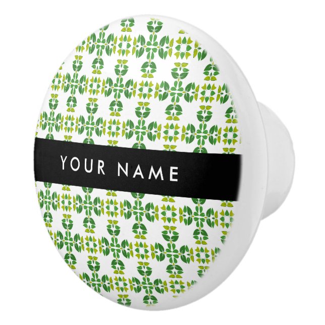 Löv Mönster, Grönt Löv, ditt namn Knopp (Höger)