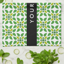 Löv Mönster, Grönt Löv, ditt namn Kökshandduk